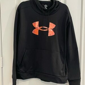 Under Armour Men's Black Hoodie with Orange Halo Logo
